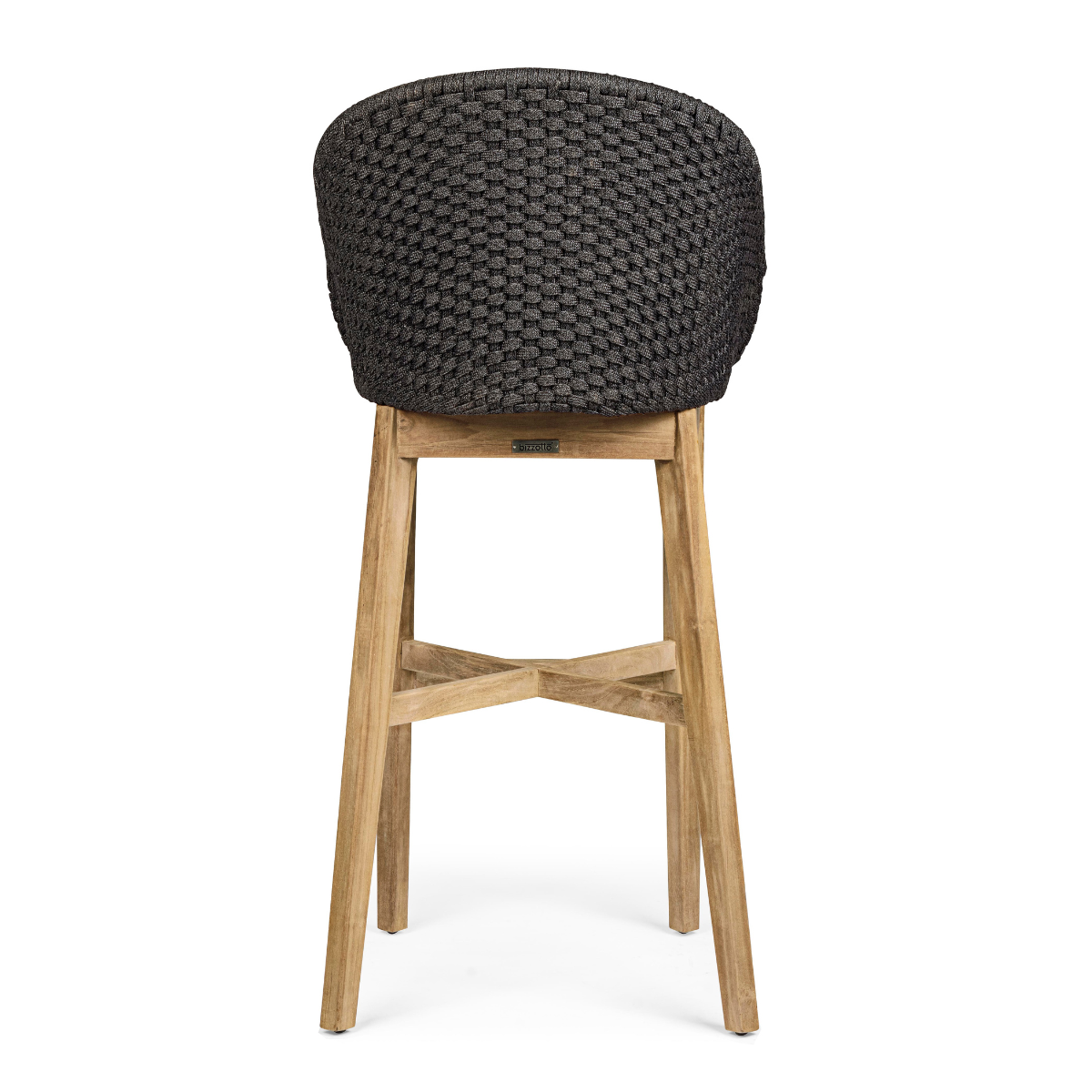 BT ZALUMA Grey elegant Polyrattan outdoor bar stool